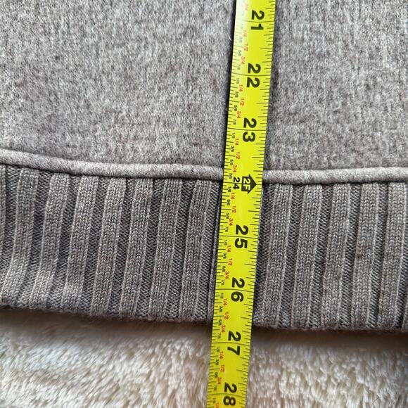 Club Monaco Wool Blend Mock Neck Cozy Knit Boxy Sweater Taupe Womens L Large - Picture 7 of 7